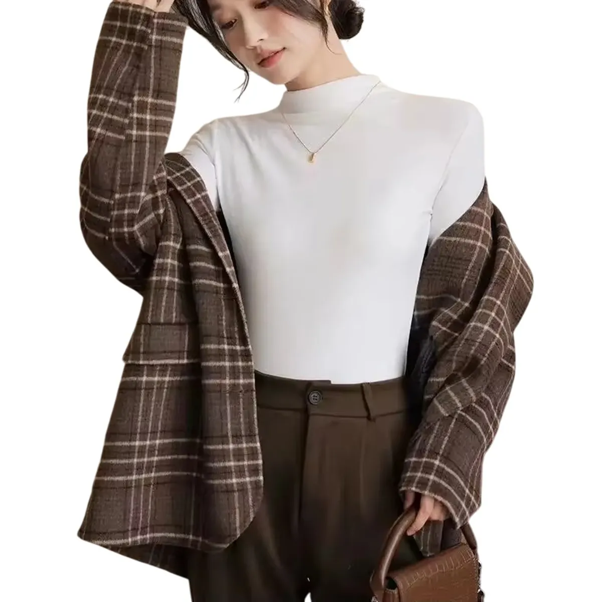 GARSIL - Camiseta Cuello Alto - Polera - Beatle Para Mujer - Primera Capa Bambu