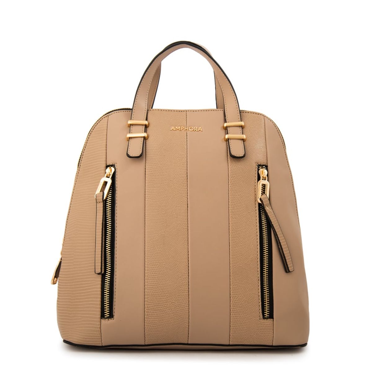 AMPHORA - Mochila manila mediana beige oscuro