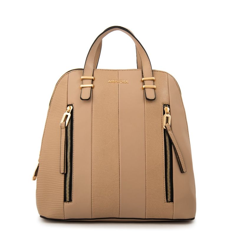 AMPHORA - Mochila mediana manila beige oscuro