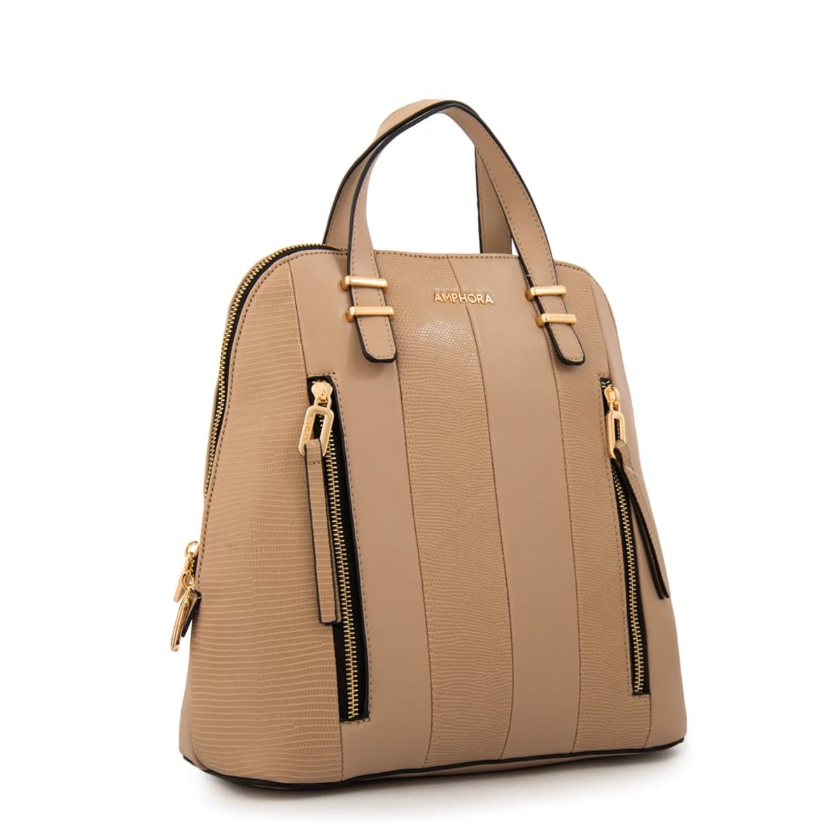 AMPHORA - Mochila manila mediana beige oscuro