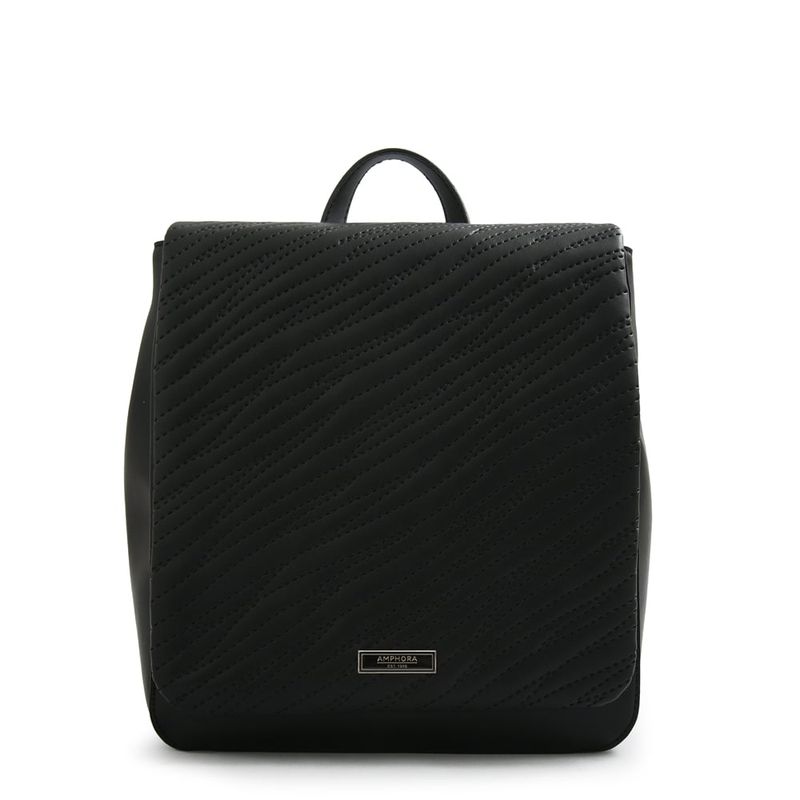 AMPHORA - Mochila con tapa mediana guinea negro