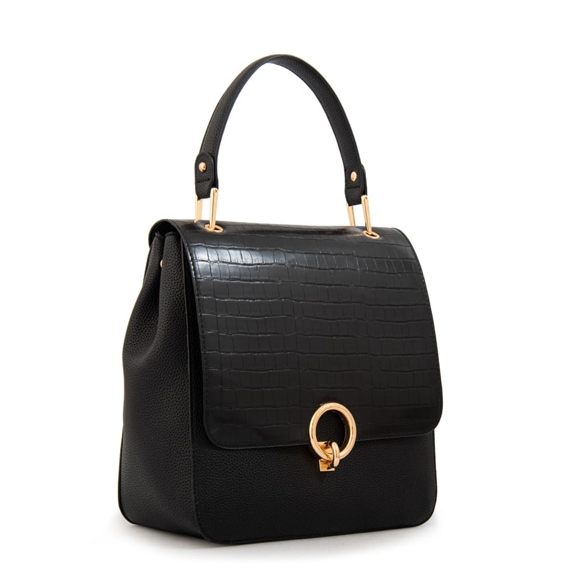 AMPHORA - Mochila con tapa libia mediana negro especial