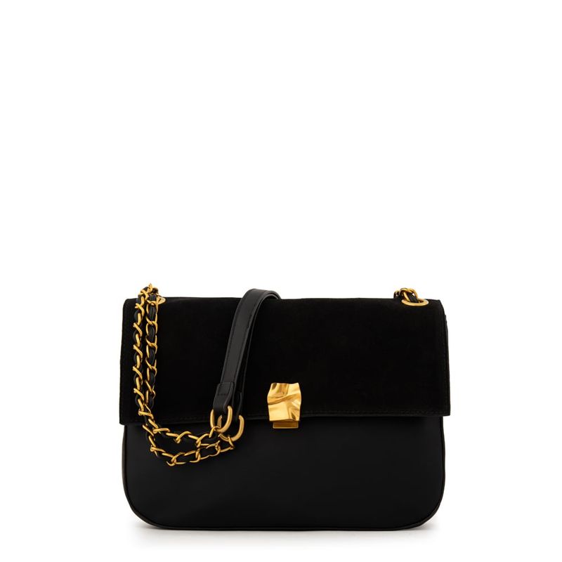 AMPHORA - Cartera Bandolera con tapa mediana estonia negro especial
