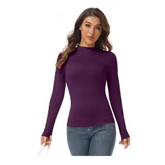 GARSIL - Camiseta Cuello Alto - Polera - Beatle Para Mujer - Primera Capa Bambu.-