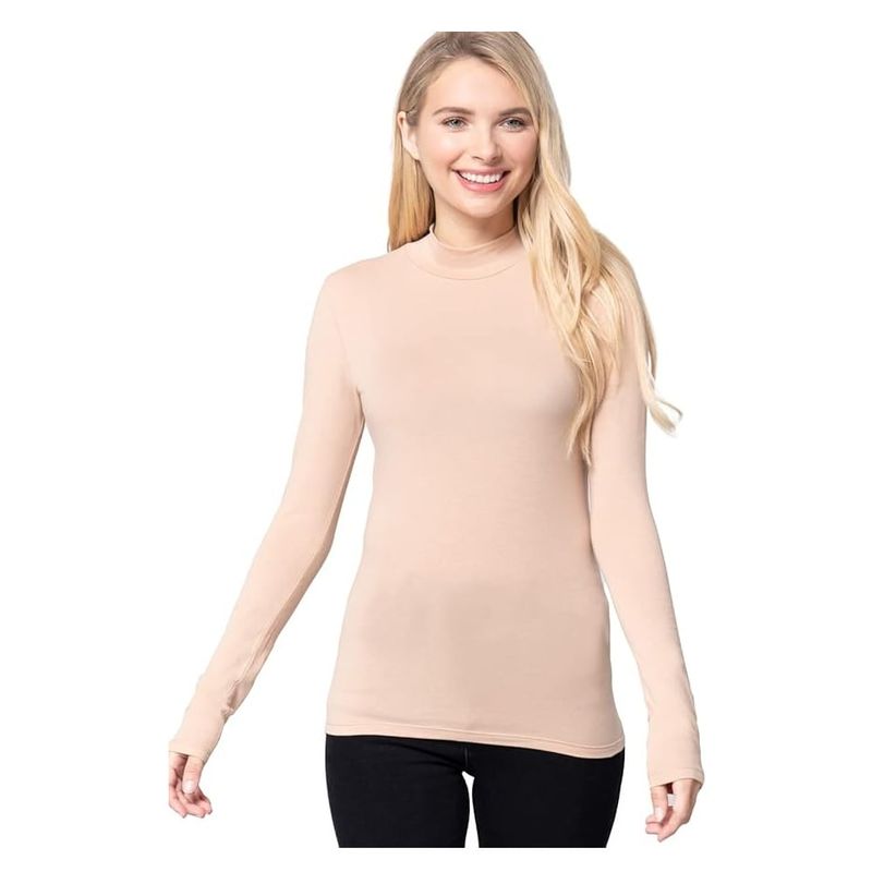 GARSIL - Camiseta Cuello Alto - Polera - Beatle Para Mujer - Primera Capa Bambu.-