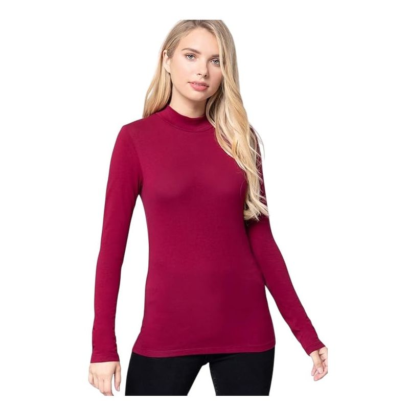 GARSIL - Camiseta Cuello Alto - Polera - Beatle Para Mujer - Primera Capa Bambu.-