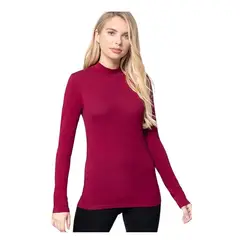 GARSIL - Camiseta Cuello Alto - Polera - Beatle Para Mujer - Primera Capa Bambu.-