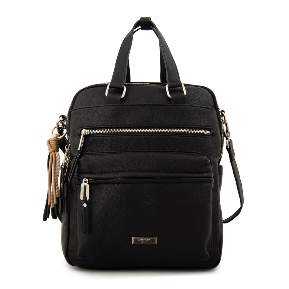 AMPHORA - Mochila joselina mediana negro especial