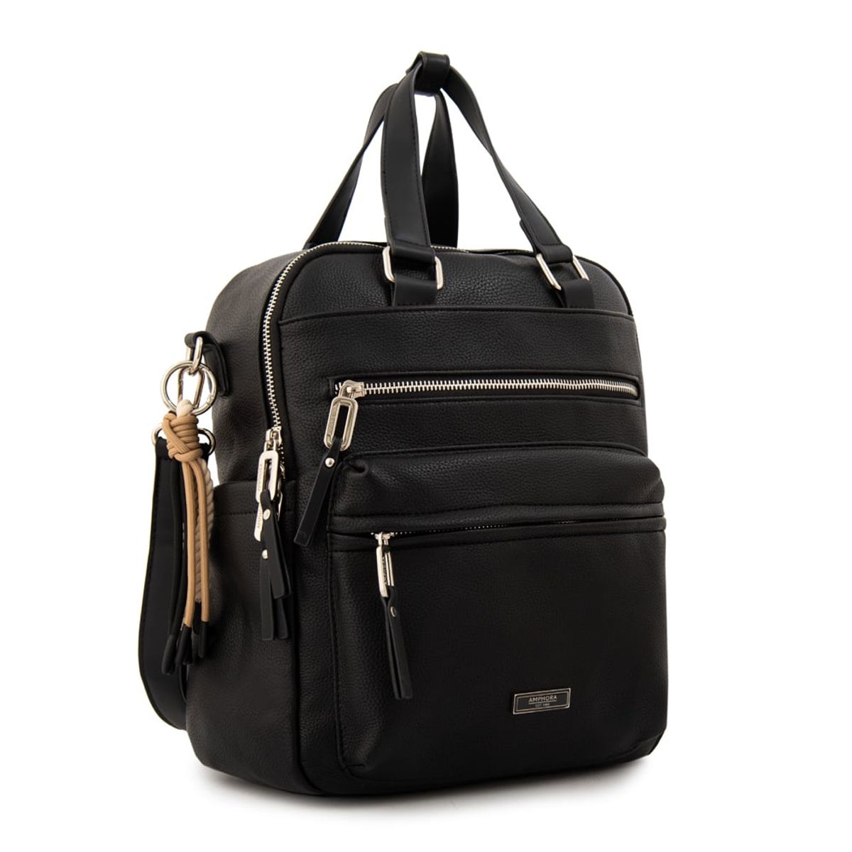 AMPHORA - Mochila joselina mediana negro especial