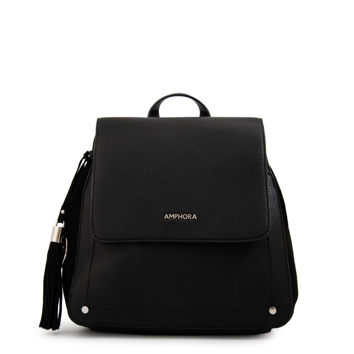 AMPHORA - Mochila con tapa etiopia mediana negro