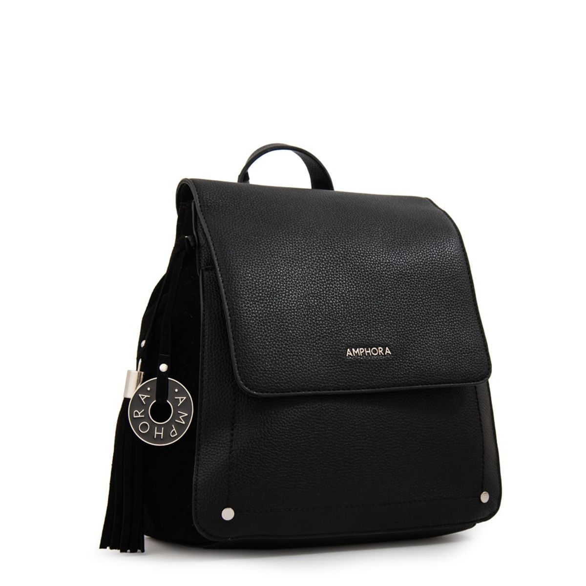 AMPHORA - Mochila con tapa etiopia mediana negro