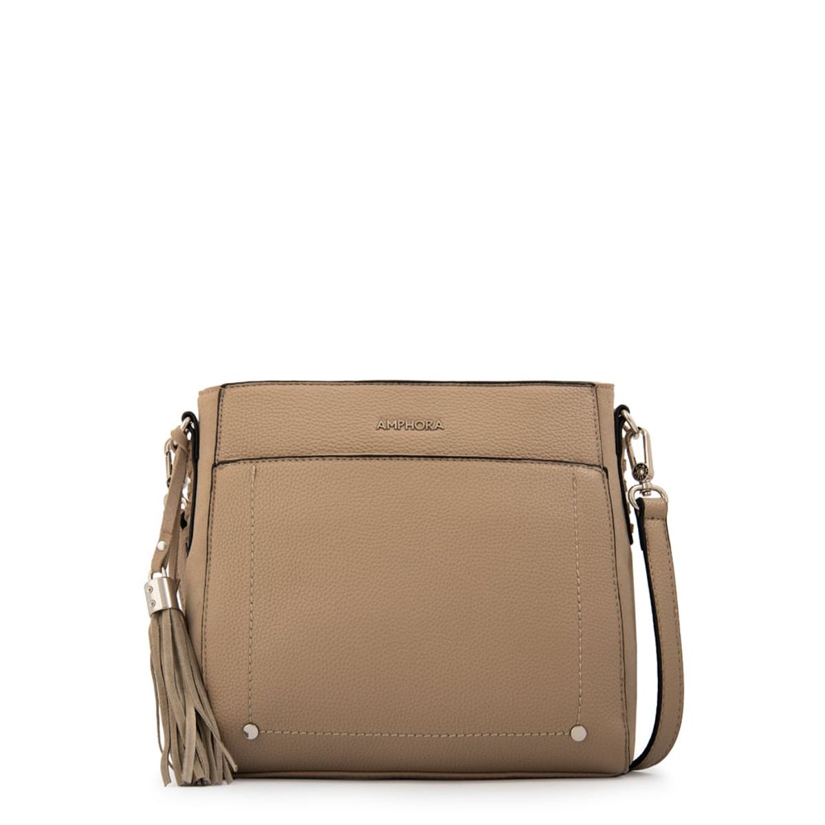 AMPHORA - Cartera bandolera etiopia mediana taupe