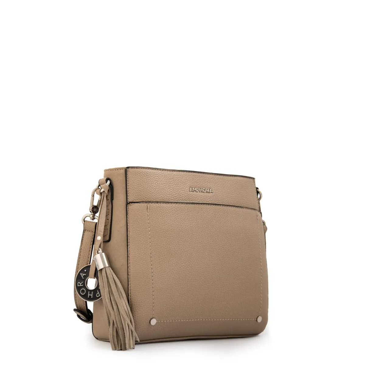 AMPHORA - Cartera bandolera etiopia mediana taupe