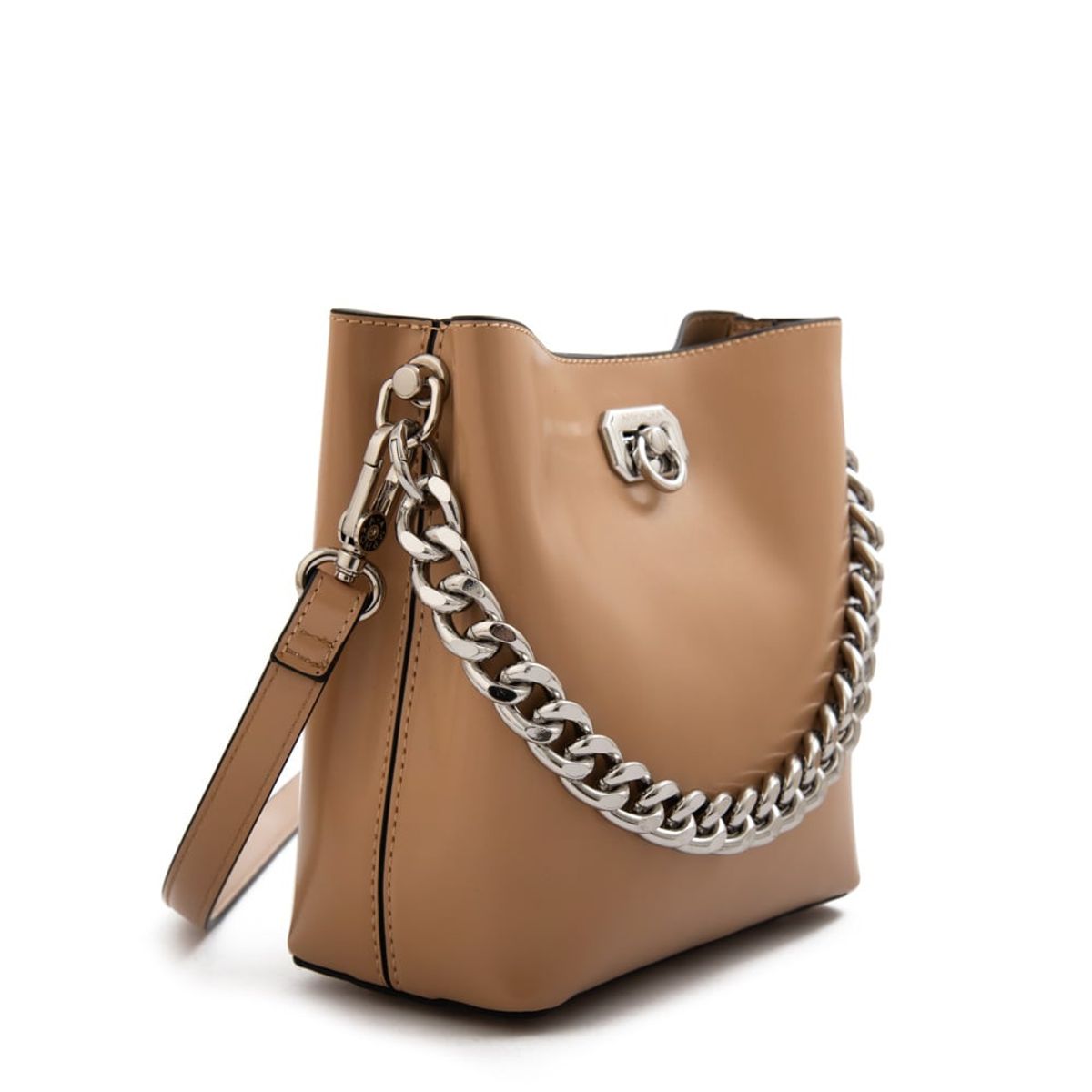 AMPHORA - Cartera bandolera sofia mediana beige oscuro