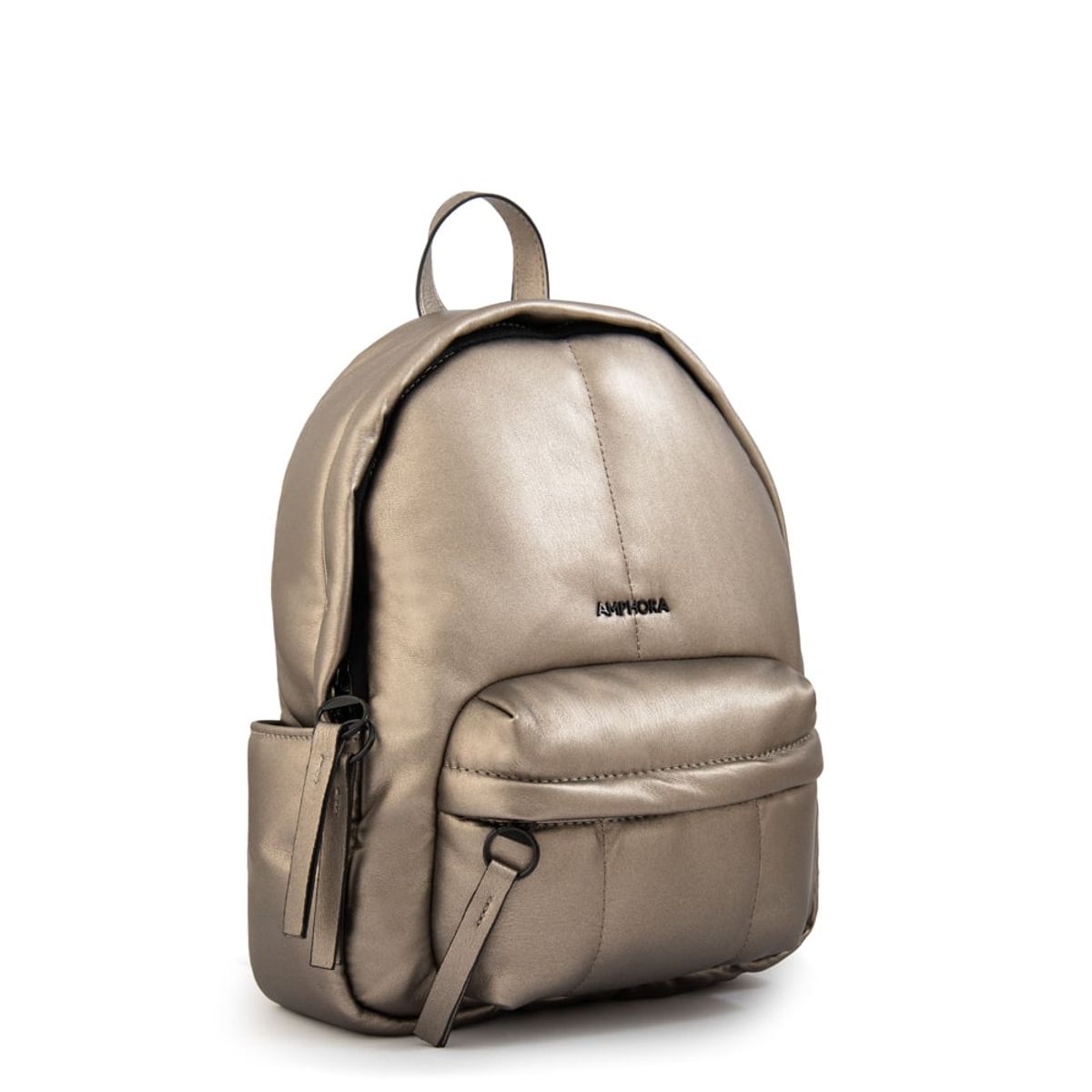 AMPHORA - Mochila guyana mediana plateado oscuro