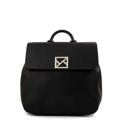 AMPHORA - Mochila con tapa porto mediana negro