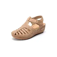 XHCY - Sandalias Mujer Sandalias Planas Color Sólido Loophole Zapat