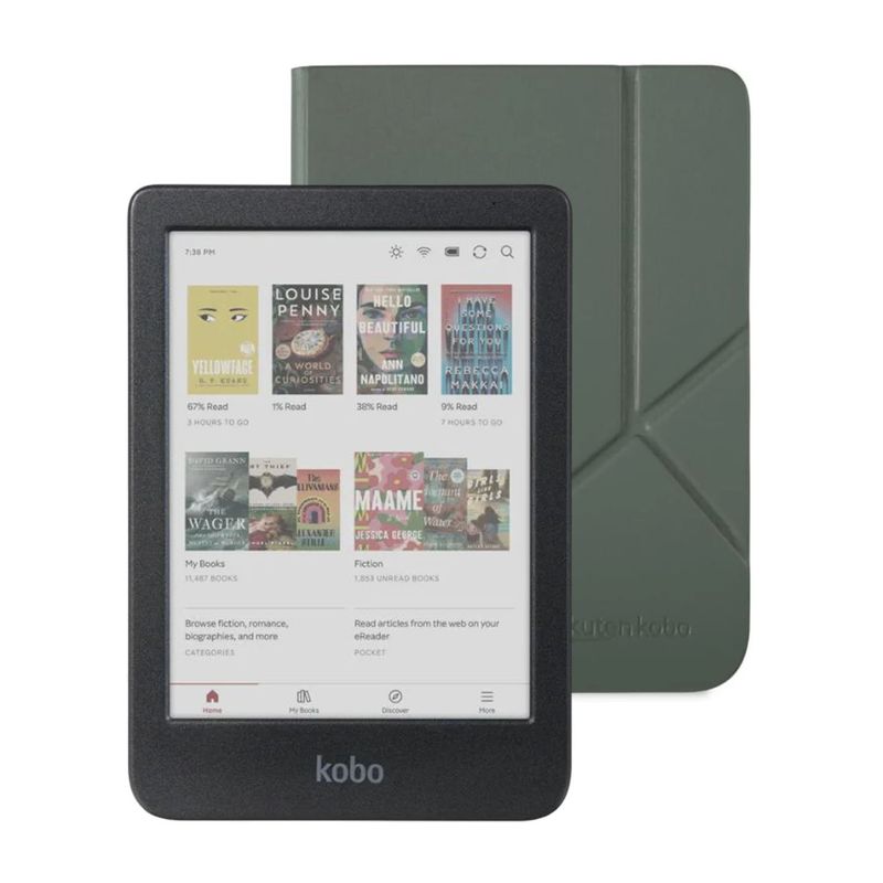 KOBO - Lector e reader Kobo Clara Colour Negro con Funda SleepCover Verde