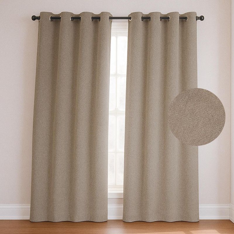 CASATUA - Cortina Blackout 100% 135x220cm Tipo Gamuza Casatua Set de 2 - Beige
