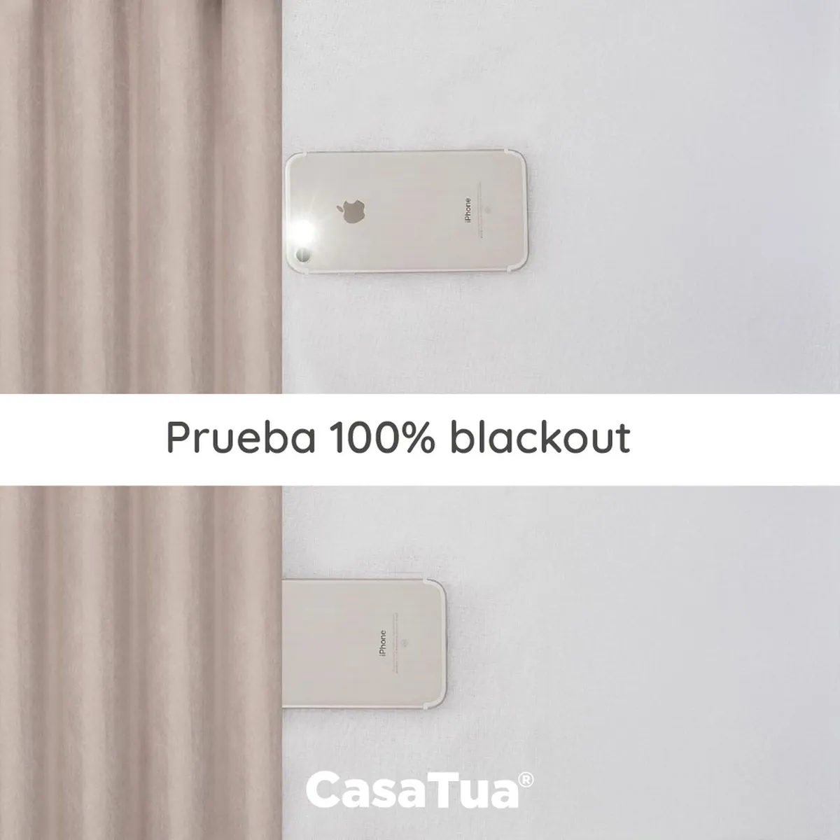 CASATUA - Cortina Blackout 100% 135x220cm Tipo Gamuza Casatua Set de 2 - Beige
