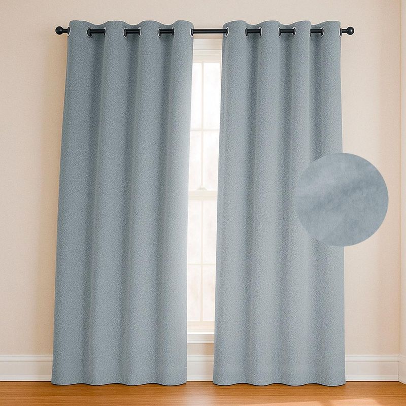 CASATUA - Cortina Blackout 100% 135x220cm Tipo Gamuza Casatua Set de 2 - Gris