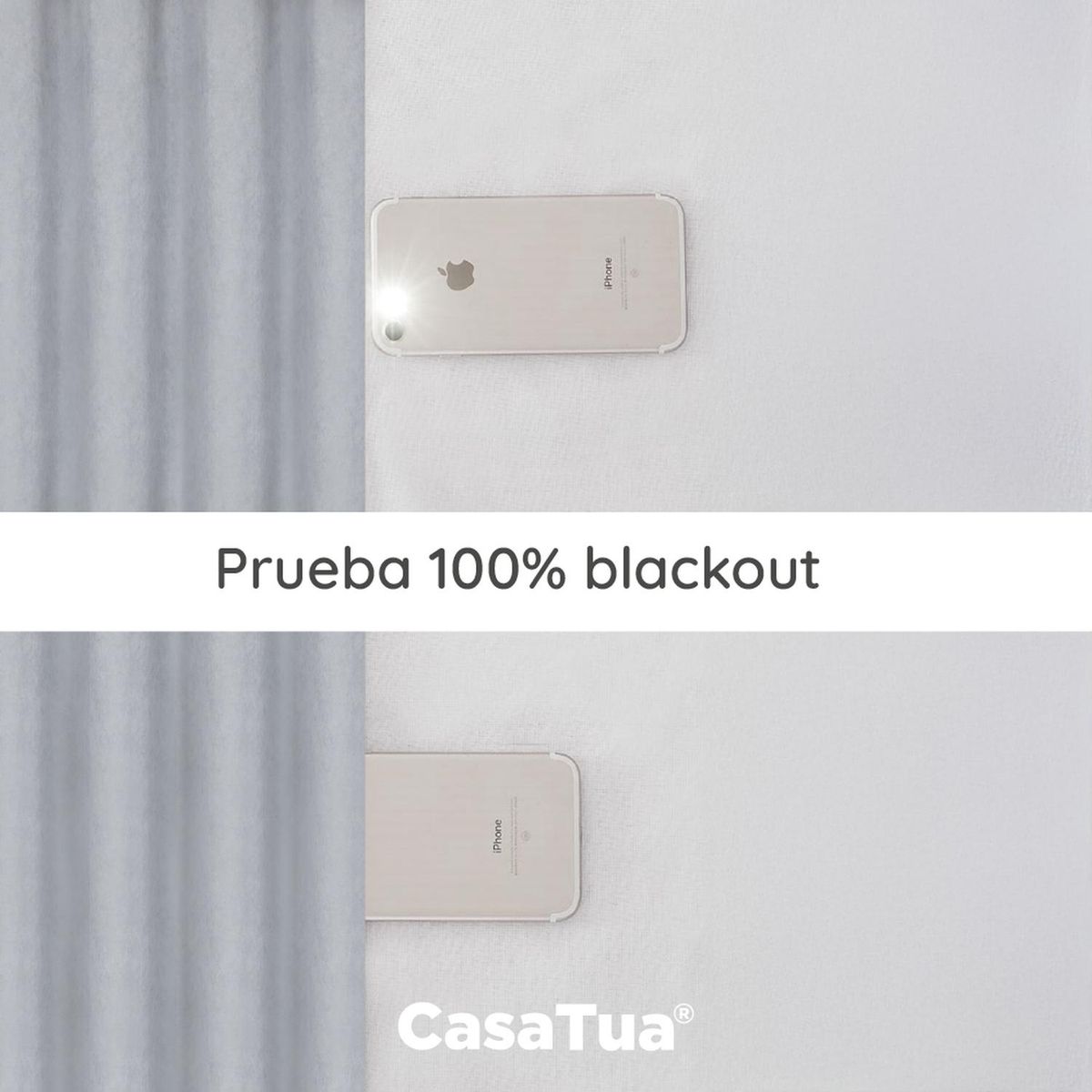 CASATUA - Cortina Blackout 100% 135x220cm Tipo Gamuza Casatua Set de 2 - Gris