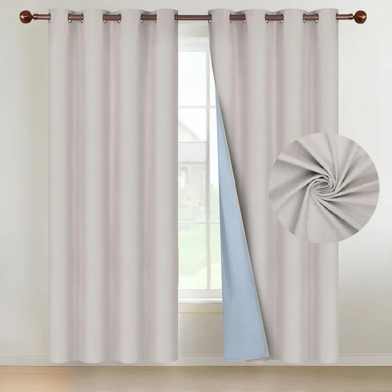 Cortina Blackout 100% 135x220cm Tipo Gamuza Set de 2 - Crema