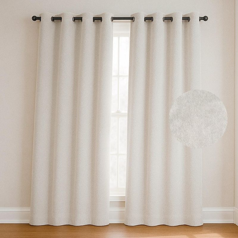 CASATUA - Cortina Blackout 100% 135x220cm Tipo Gamuza Casatua Set de 2 - Crema