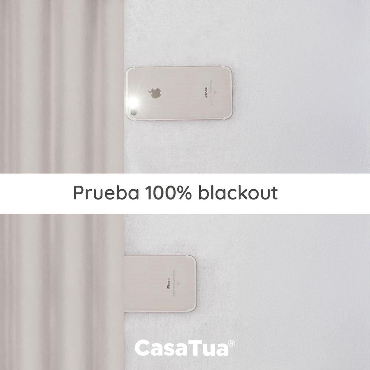 CASATUA - Cortina Blackout 100% 135x220cm Tipo Gamuza Casatua Set de 2 - Crema