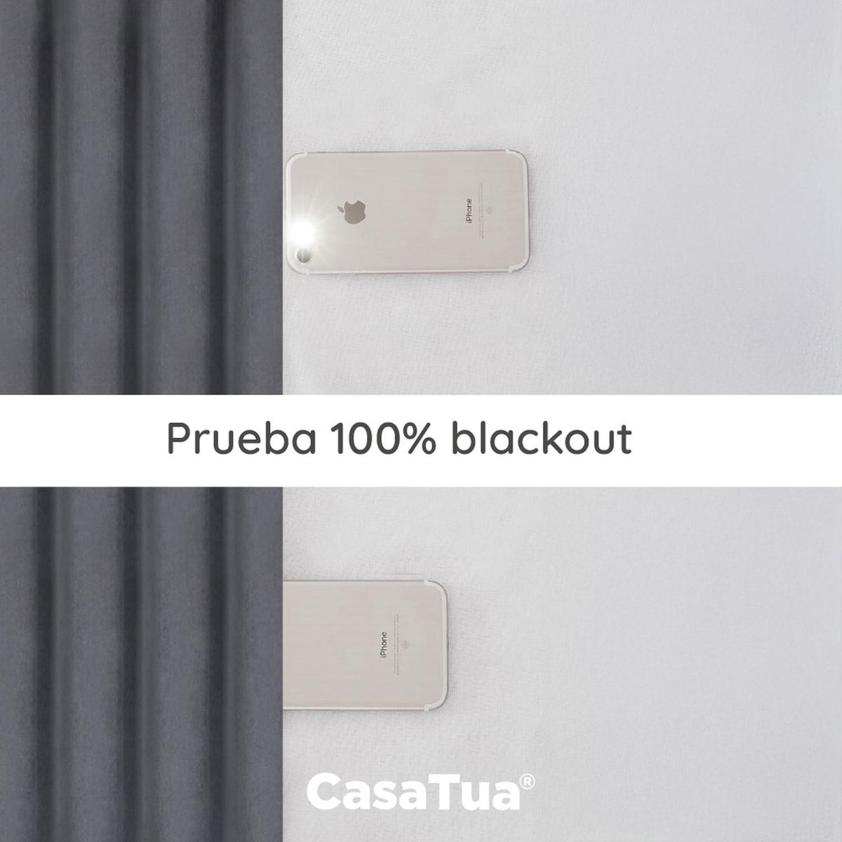 CASATUA - Cortina Blackout 100% 135x220cm Tipo Gamuza Casatua Set de 2 - Gris oscuro