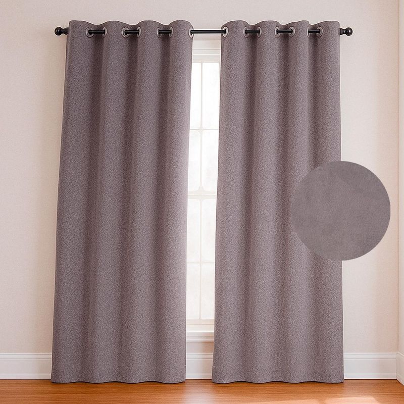 CASATUA - Cortina Blackout 100% 135x220cm Tipo Gamuza Casatua Set de 2 - Rosa
