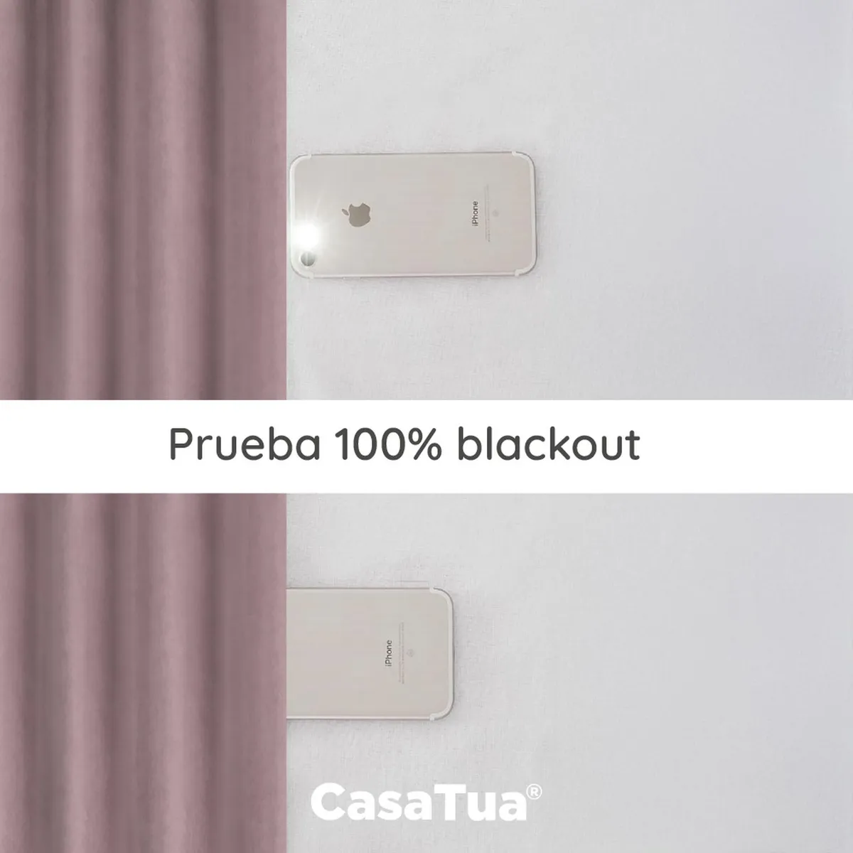 CASATUA - Cortina Blackout 100% 135x220cm Tipo Gamuza Casatua Set de 2 - Rosa