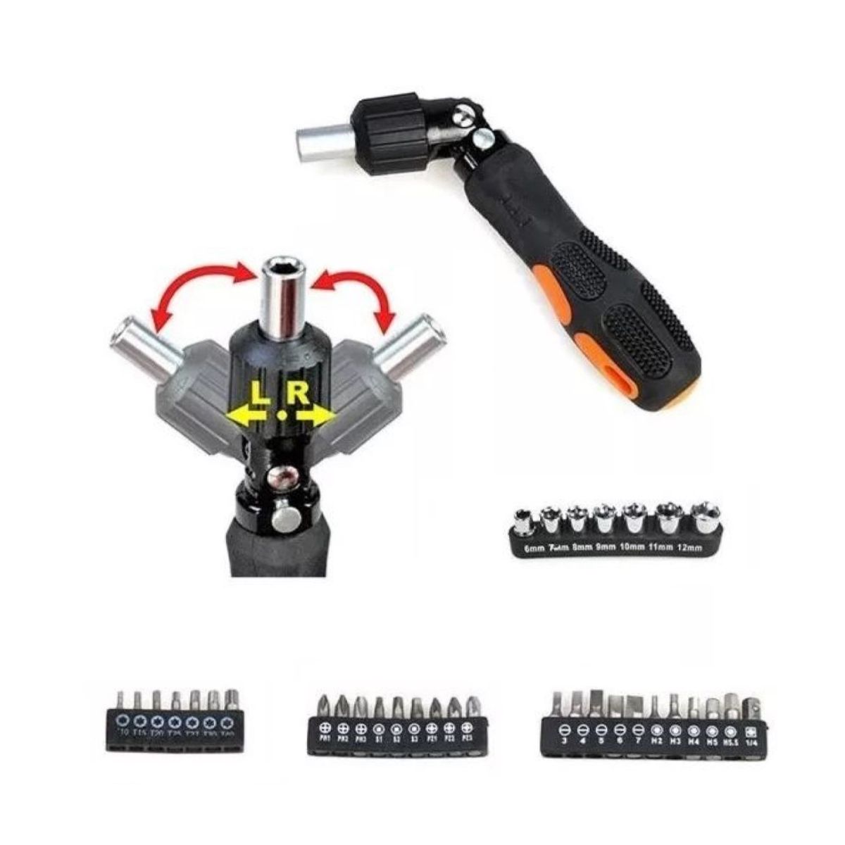 GENERICO - Set Destornillador Crique Flexible C/ Puntas 35 Pzas 13475