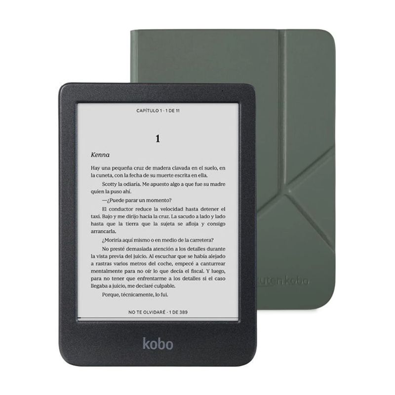 KOBO - Lector e reader Kobo Clara BW Negro con Funda SleepCover Verde