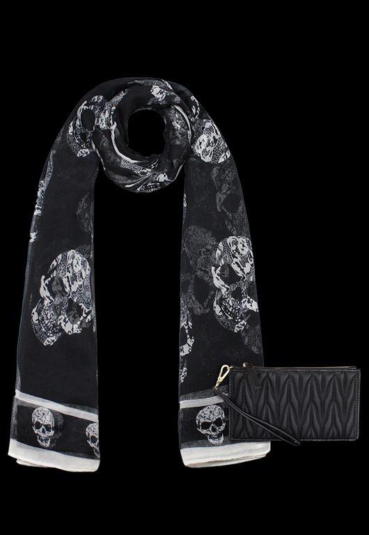 Pack Billetera Abella negra + Panuelo Oni negro Beige TALLA UNICA