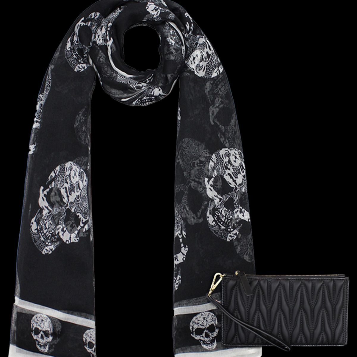KENNETH COLE - Pack Billetera Abella negra + Pañuelo Oni negro Kenneth Cole