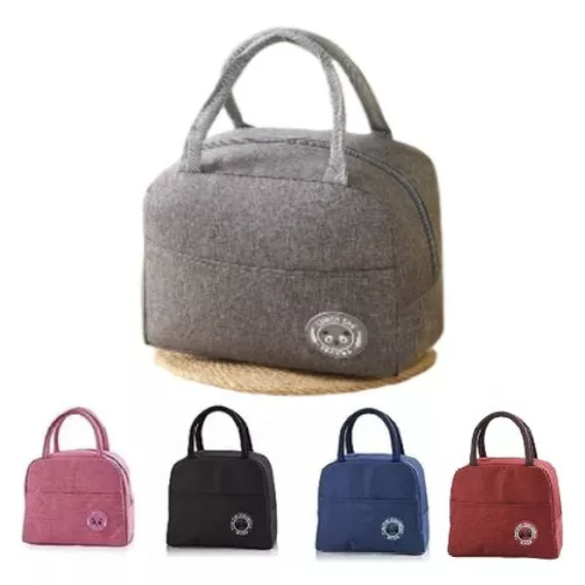 GENERICO - Lonchera Gris Bolsa Termica Colación Almuerzo Portatil Unisex