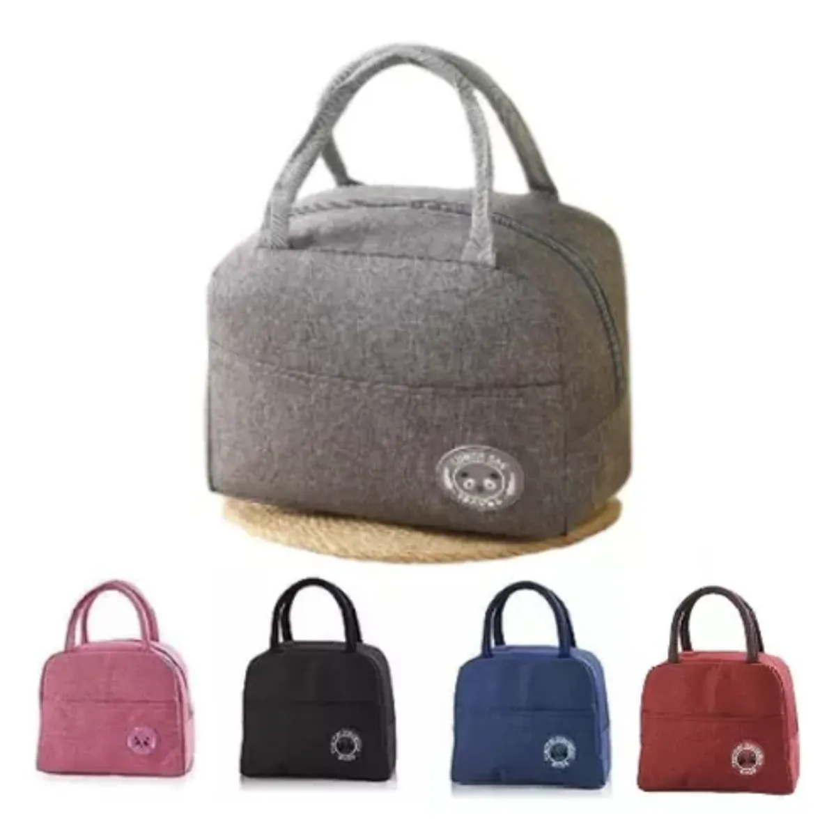 GENERICO - Lonchera Gris Bolsa Termica Colación Almuerzo Portatil Unisex