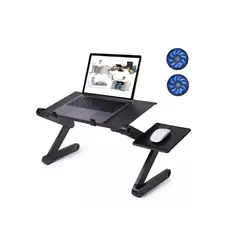 DBLUE - MESA PARA NOTEBOOK AJUSTABLE CON VENTILADOR Y SOPORTE MOUSE