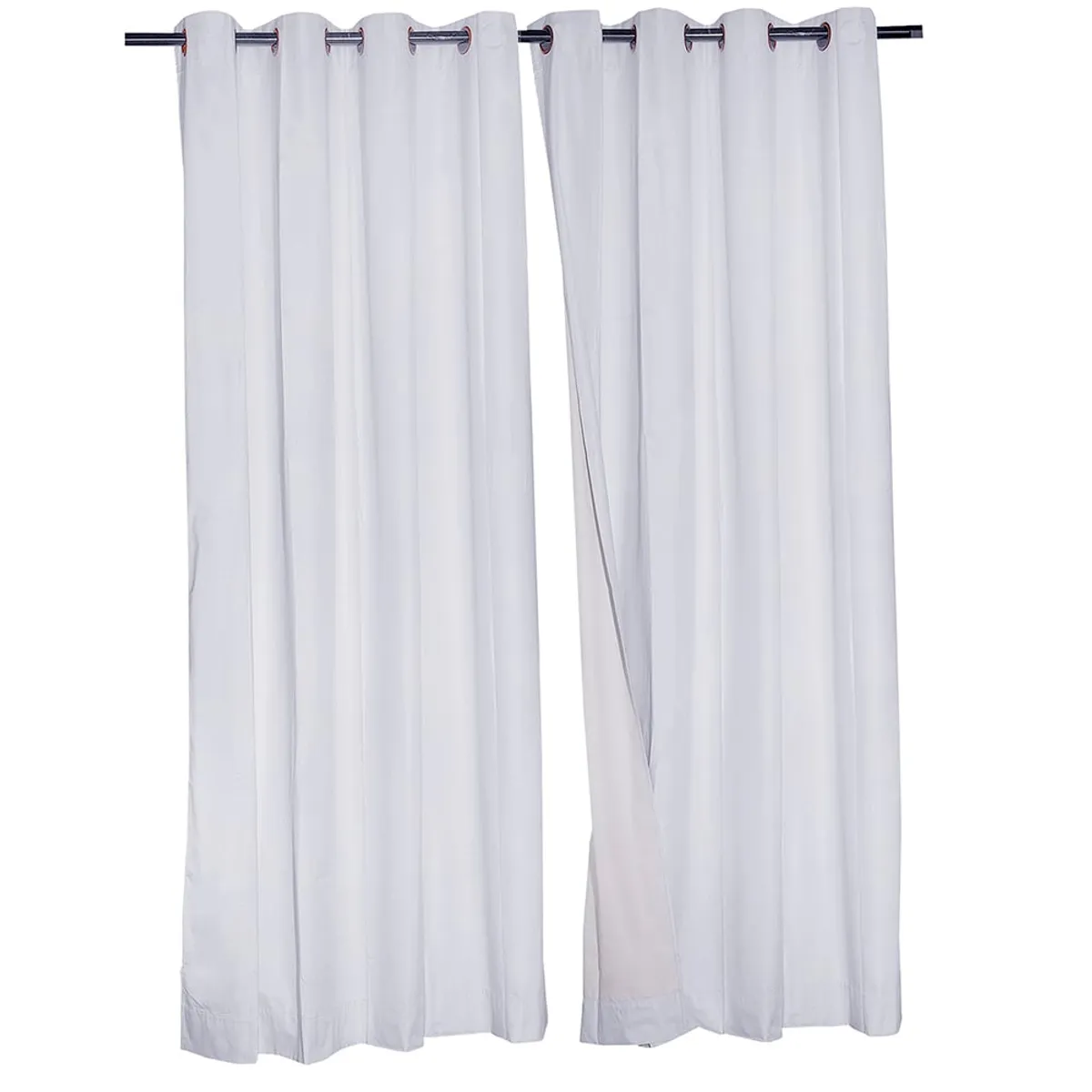 MASEL - Set 2 Cortinas Black Out Classic 1.40 X 2.25 Blanco
