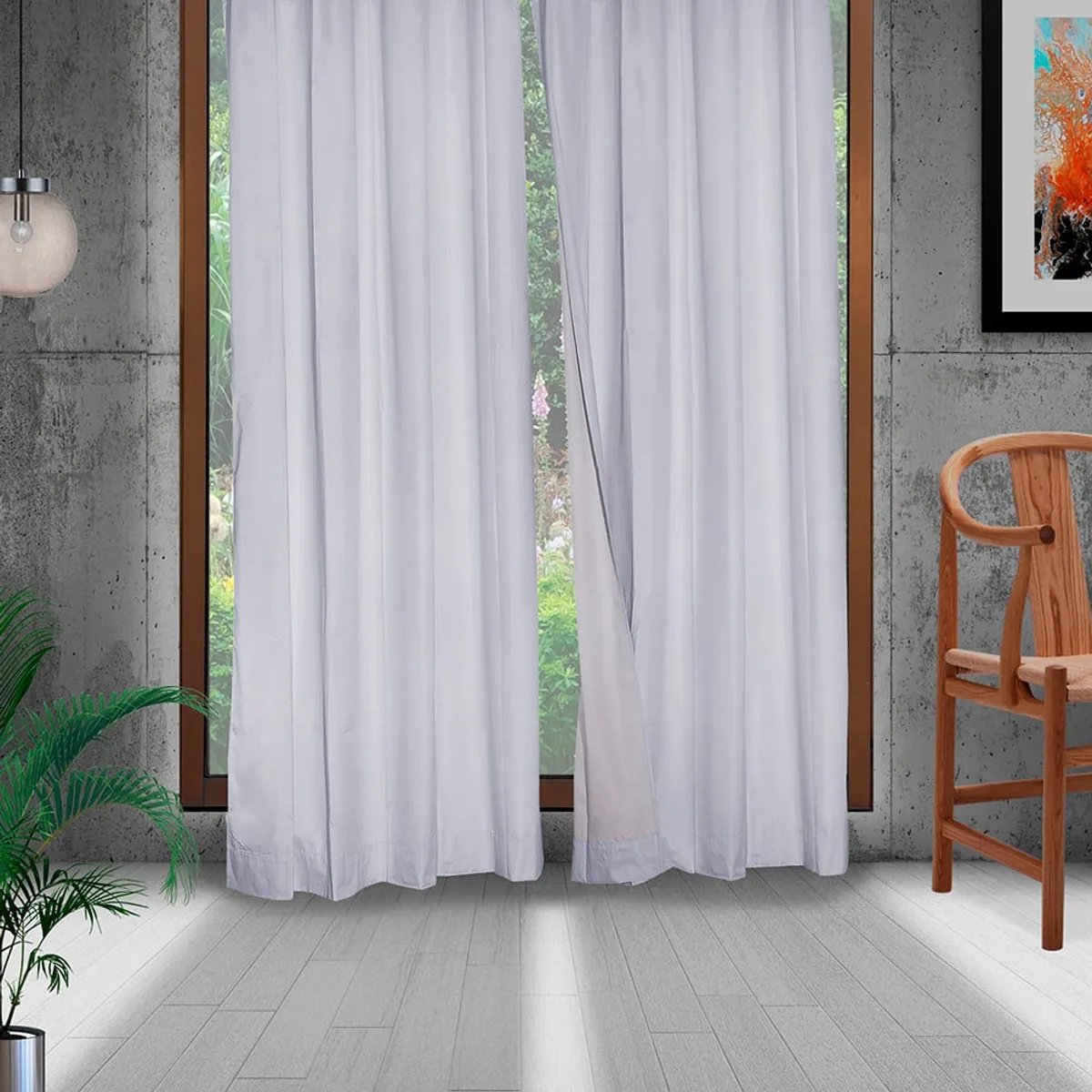 MASEL - Set 2 Cortinas Black Out Classic 1.40 X 2.25 Blanco