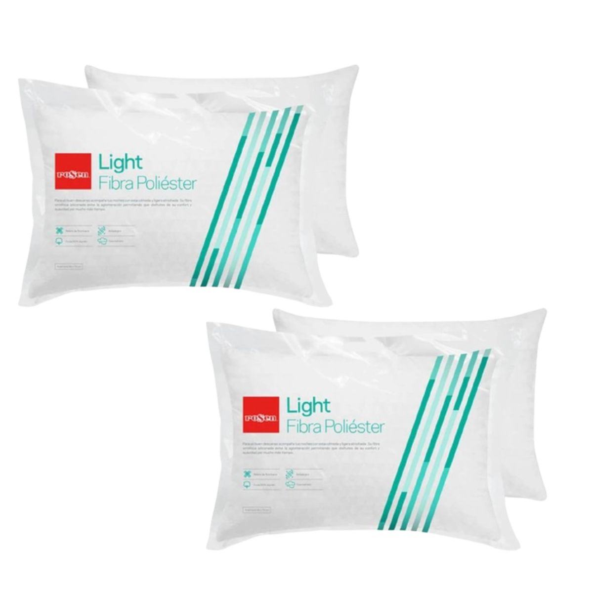 ROSEN - Pack 4 Almohadas Rosen Ligth - Tamaño King De 50 X 90 Cm