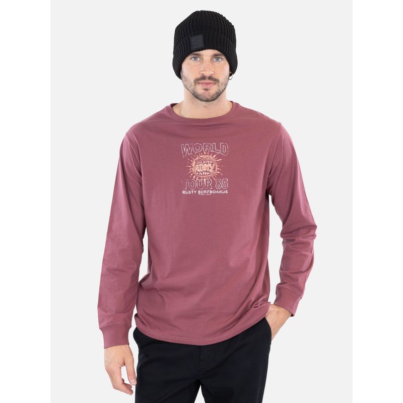 RUSTY - Polera ML Offtrack Burdeo Hombre Rusty - Burdeos