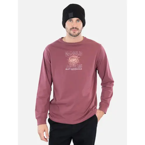 RUSTY - Polera ML Offtrack Burdeo Hombre - Burdeos