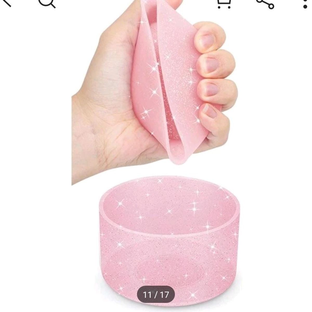 GENERICO - Funda De Silicona Con Brillantina Para Stanley Termo 20-40oz-ROSA