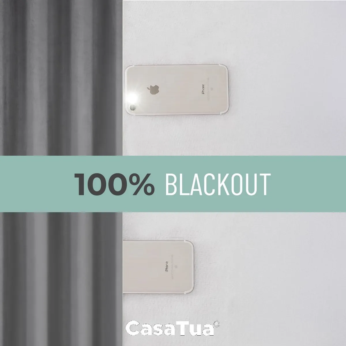 CASATUA - Cortina 100% Blackout Terciopelo Engomada 135x220 Casatua x2 - Gris oscuro
