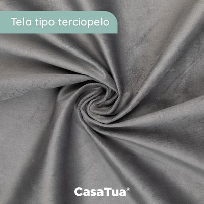 Imagen 2 del producto Cortina 100% Blackout Terciopelo Engomada 135x220 x2 - Gris oscuro