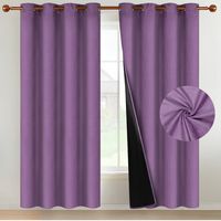 Cortina 100% Blackout Terciopelo Engomada 135x220 x2 - Lila