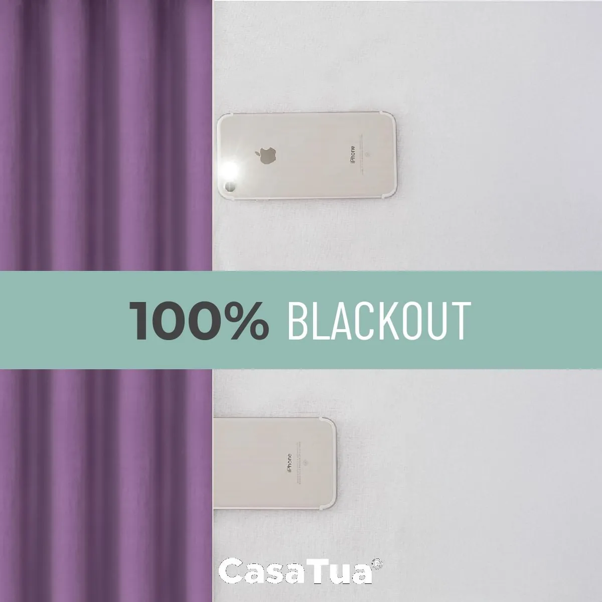 CASATUA - Cortina 100% Blackout Terciopelo Engomada 135x220 Casatua x2 - Lila