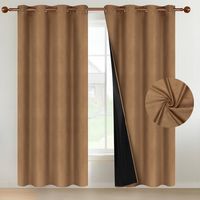 Cortina 100% Blackout Terciopelo Engomada 135x220 x2 - Caqui